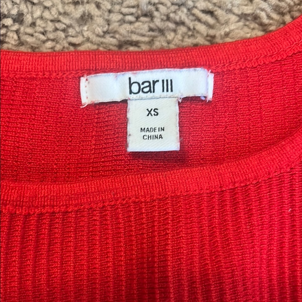 Women's Red Ribbed Tank Top - Picture 3 of 3